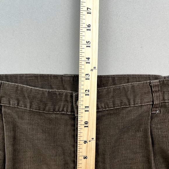 Vintage Towncraft Corduroy Pants Mens 36x32 Brown Chino Pleated Straight Leg 90s - Picture 12 of 13